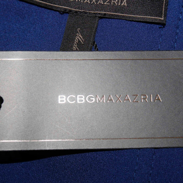 BCBGMaxazria NEW $228 Sz 4 Blue Asymmetric 1 Shoulder Poly Blend Dress