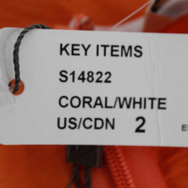Inspired Style NEW $159 Sz 2 Coral White Faux Pockets Rayon Nylon Dress