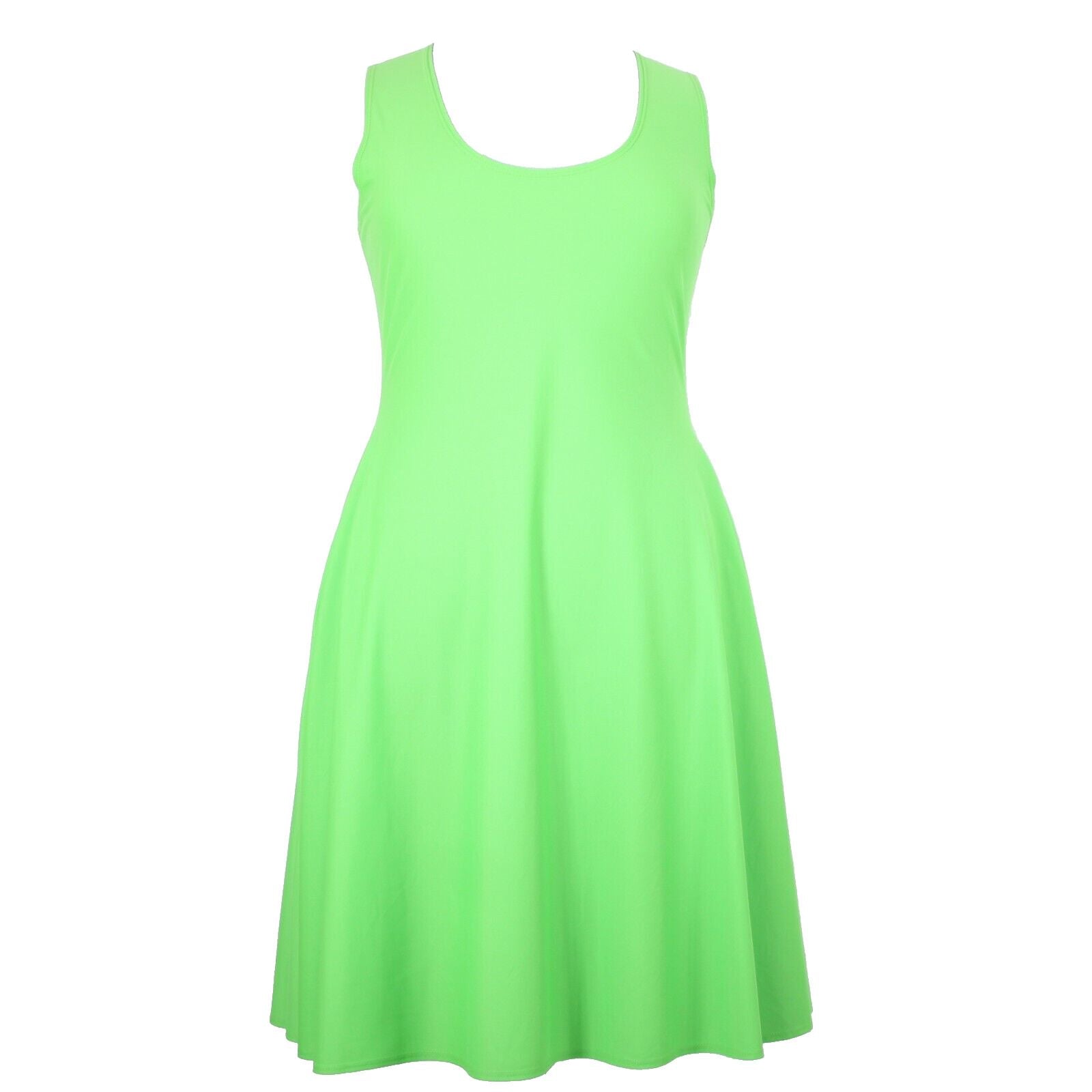 Elhoffer Essentials Sz 2X Green Solid Pockets Sleeveless Nylon Spandex Dress