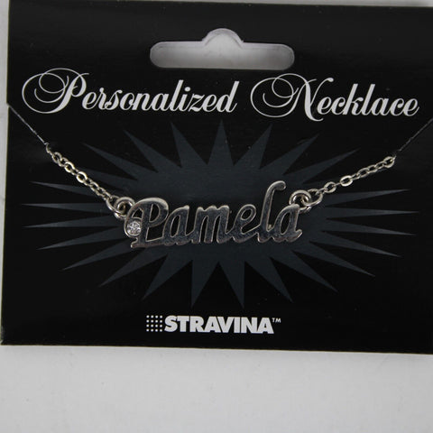 PAMELA NEW Name Silvertone Rhinestone 14.5" w 4.5" Multi Ring Extender Necklace