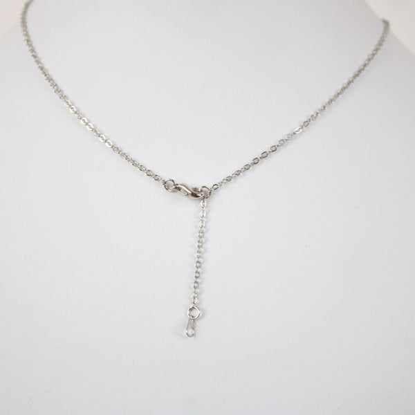 PAMELA NEW Name Silvertone Rhinestone 14.5" w 4.5" Multi Ring Extender Necklace
