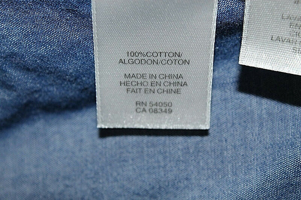 Q Mack XS Blue Polished Button Front 100% Cotton Shirt Top