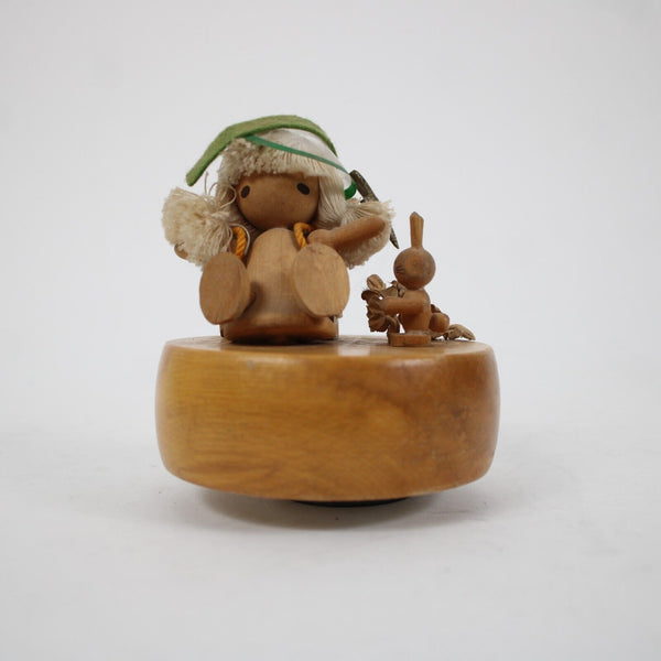 Schmid Wood Girl 4" AS IS Music Box Figurine
