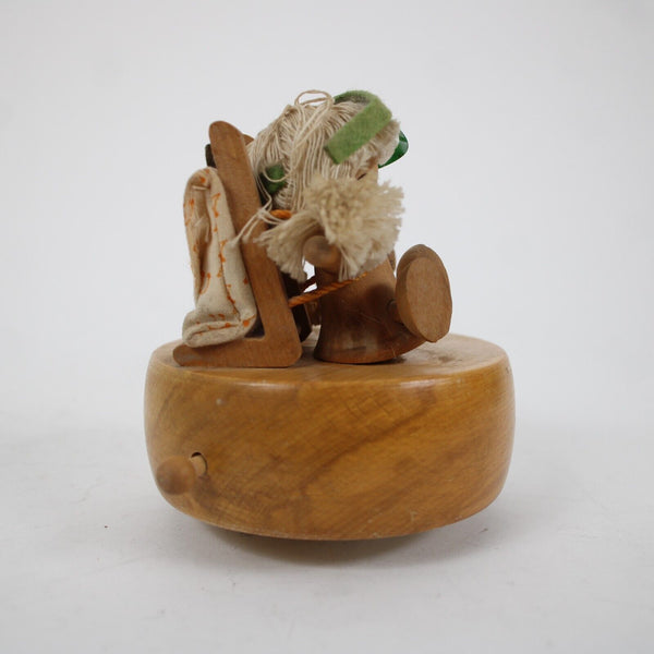 Schmid Wood Girl 4" AS IS Music Box Figurine