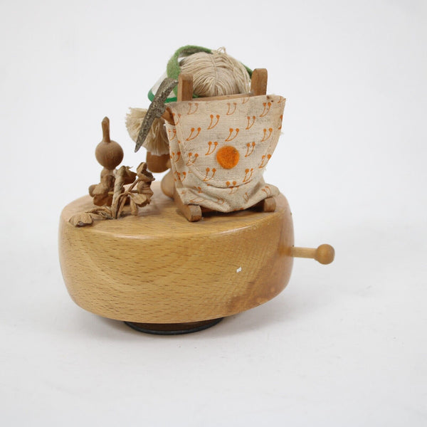 Schmid Wood Girl 4" AS IS Music Box Figurine