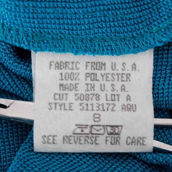 Saint Tropez West Sz 8 Teal Boatneck Side Slit 100% Polyester Knit Tunic Top