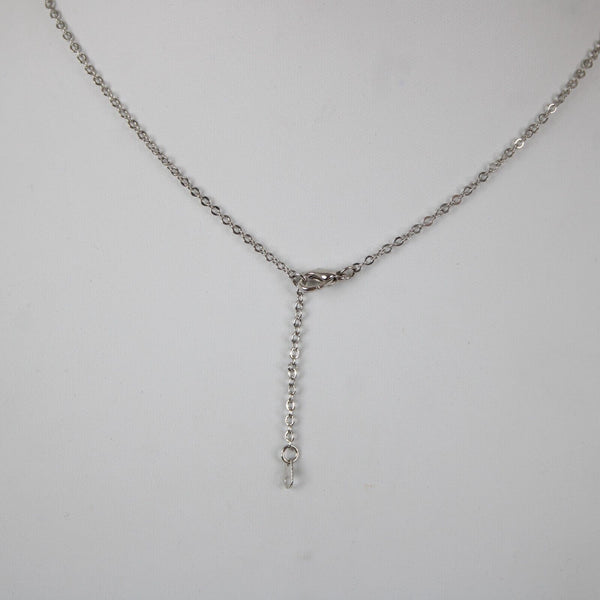 MORGAN NEW Name Silvertone Rhinestone 14.5" w 4.5" Multi Ring Extender Necklace