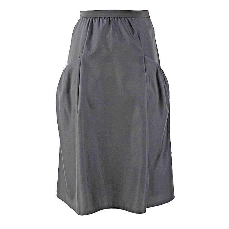 Wyeth Sz L Black Polyester Gathered Front Pockets Skirt