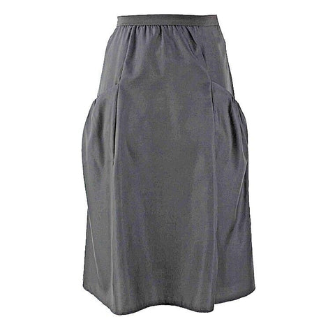 Wyeth Sz L Black Polyester Gathered Front Pockets Skirt
