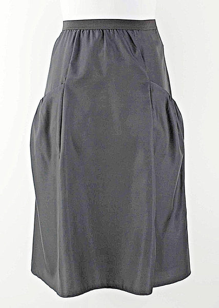 Wyeth Sz L Black Polyester Gathered Front Pockets Skirt