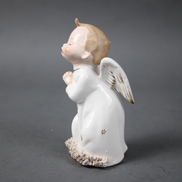 Japan Fine A White Gold Multi Fine Quality Japan 5" Angel Boy Kiss Figurine