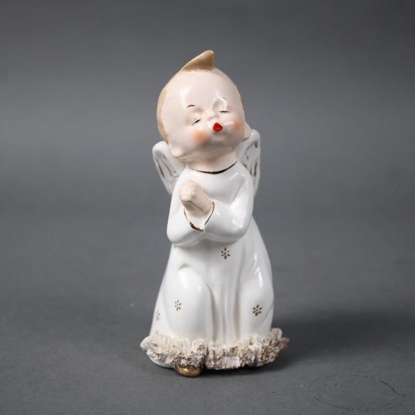 Japan Fine A White Gold Multi Fine Quality Japan 5" Angel Boy Kiss Figurine