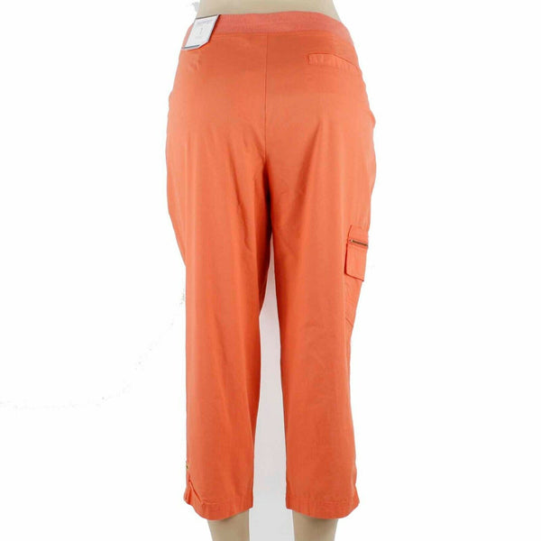 Chicos Zenergy NEW $89 Sz 1 x 22 Orange Cargo Cotton Blend Crop Pant