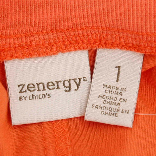 Chicos Zenergy NEW $89 Sz 1 x 22 Orange Cargo Cotton Blend Crop Pant