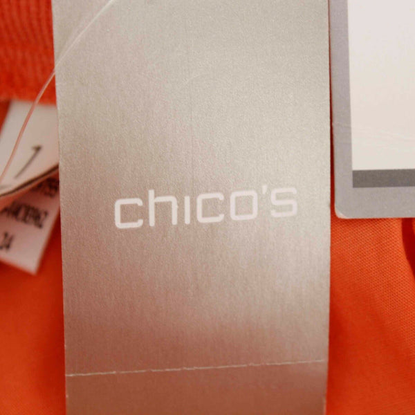 Chicos Zenergy NEW $89 Sz 1 x 22 Orange Cargo Cotton Blend Crop Pant