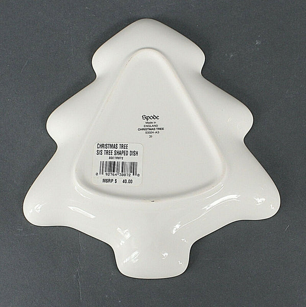 Spode NEW $40 8 x 7 Cream Multi Christmas Tree Shaped Dish