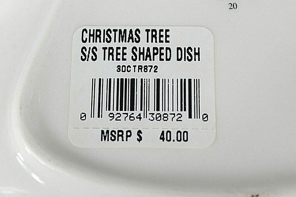 Spode NEW $40 8 x 7 Cream Multi Christmas Tree Shaped Dish