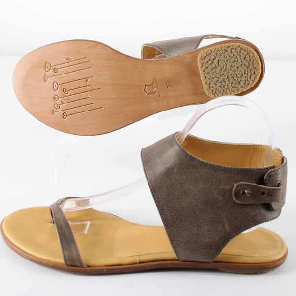 Coclico Sz 7 US (Missized to 39) Brown Tan Adjustable Ankle Strap Sandal