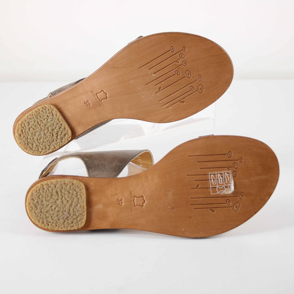 Coclico Sz 7 US (Missized to 39) Brown Tan Adjustable Ankle Strap Sandal