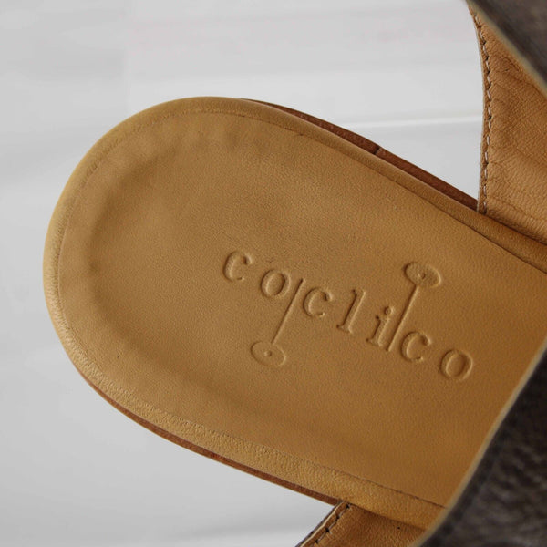 Coclico Sz 7 US (Missized to 39) Brown Tan Adjustable Ankle Strap Sandal