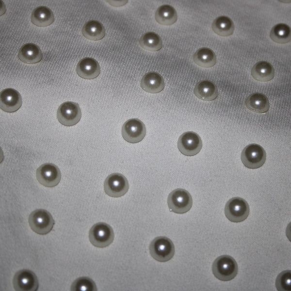 Cristina V Sz 6 x 28 White Faux Pearls Skinny Cotton Spandex AS IS Pant