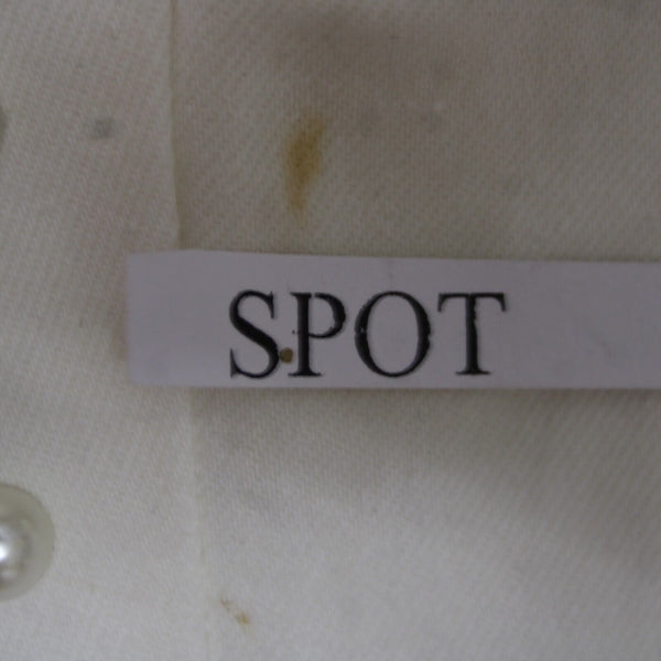 Cristina V Sz 6 x 28 White Faux Pearls Skinny Cotton Spandex AS IS Pant
