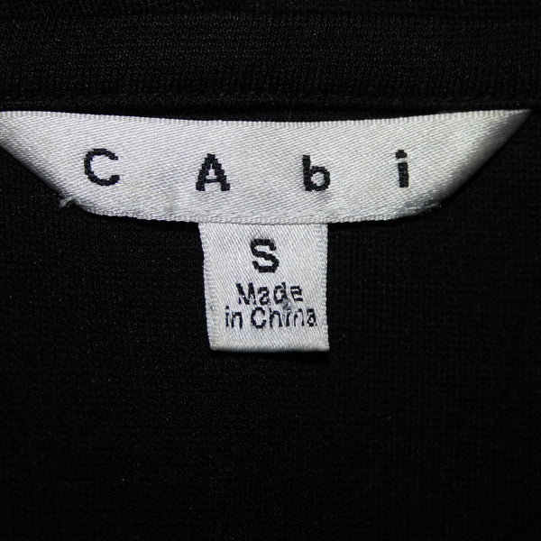 Cabi Sz S Black Button Ruffle Collar Pockets Unlined Rayon Nylon Blazer Jacket