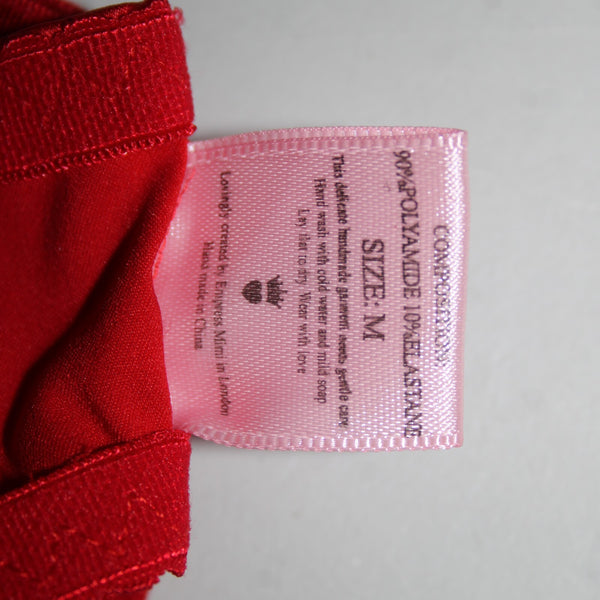 Empress Mimi NEW Sz M Red Cream Lace Polyamide Elastane Bralette