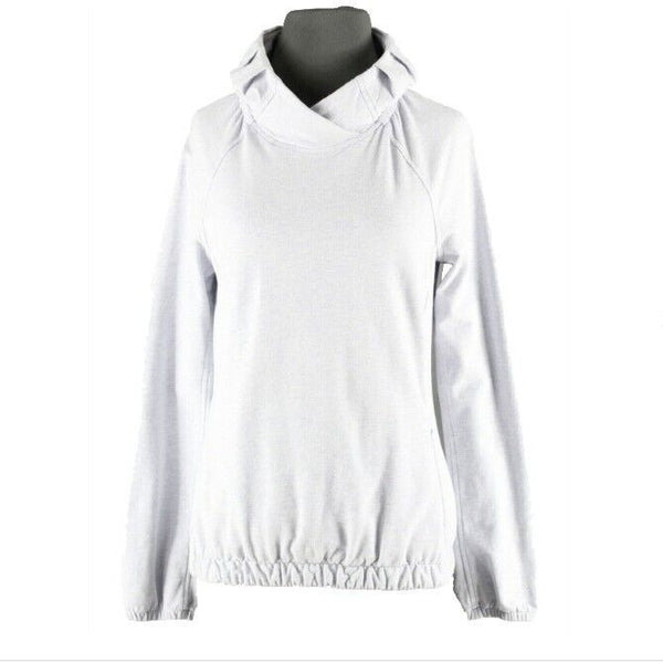 Lululemon Sz 4 Lt Lavender Pullover Standup Pleated Collar Cotton Blend Top