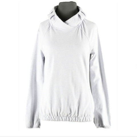 Lululemon Sz 4 Lt Lavender Pullover Standup Pleated Collar Cotton Blend Top