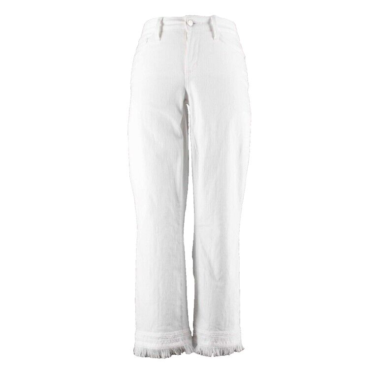 NYDJ Billie Sz 2 X 26 White Ankle Boot Embroidered Cotton Blend Crop Pant