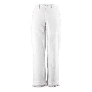 NYDJ Billie Sz 2 X 26 White Ankle Boot Embroidered Cotton Blend Crop Pant