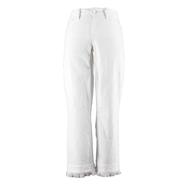 NYDJ Billie Sz 2 X 26 White Ankle Boot Embroidered Cotton Blend Crop Pant