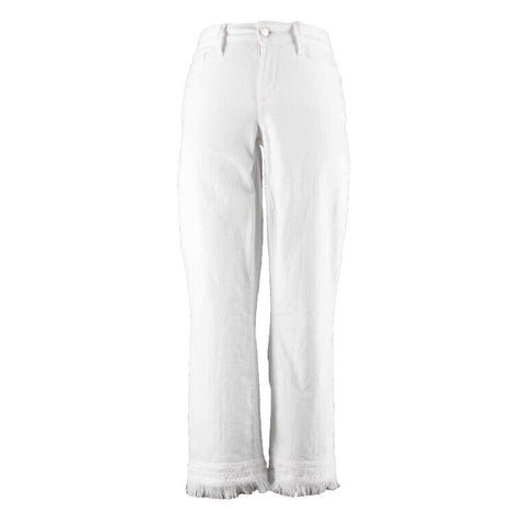 NYDJ Billie Sz 2 X 26 White Ankle Boot Embroidered Cotton Blend Crop Pant
