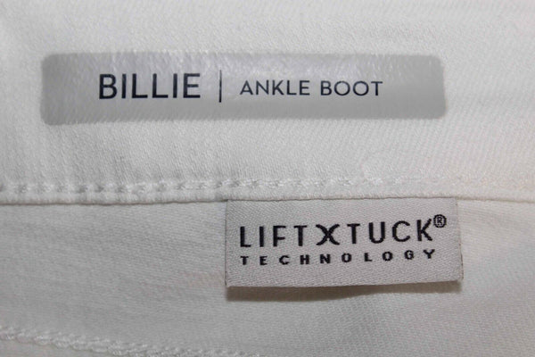 NYDJ Billie Sz 2 X 26 White Ankle Boot Embroidered Cotton Blend Crop Pant