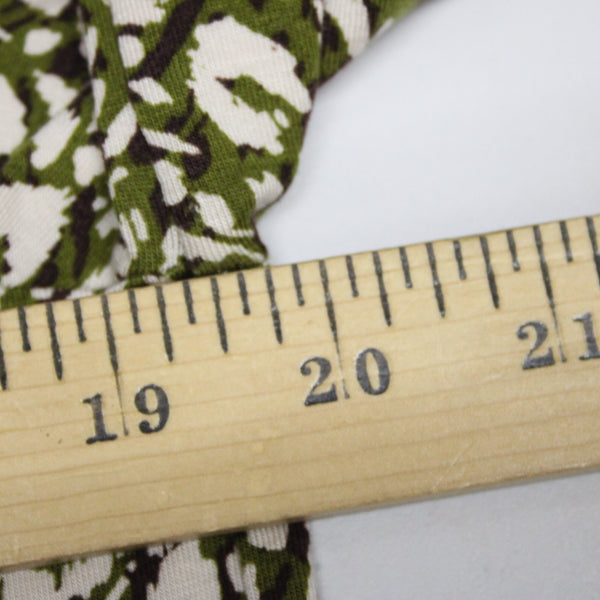 Garnet Hill Sz S Olive Green Brown Cream Tencel Spandex Blend Peasant Top