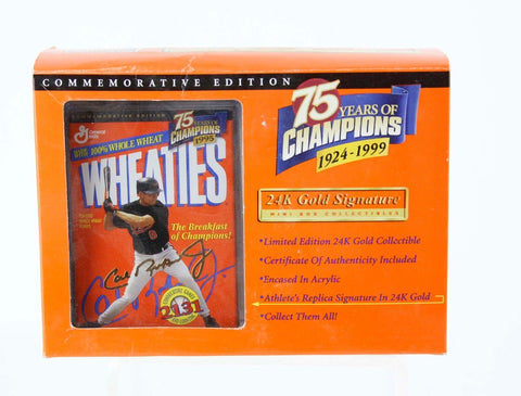 Wheaties Cal Ripken Jr. 75 Years Of Champions Gold Signature Mini Box NEW