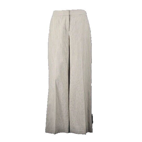 Liz Claiborne NEW $69 Audra Sz 12 x 32 Tan Cream 100% Cotton Striped Pant