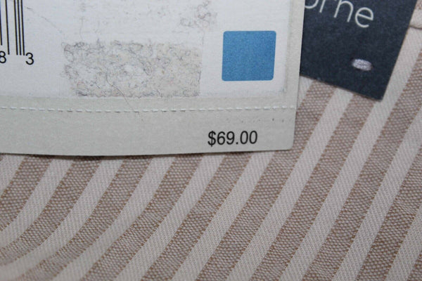 Liz Claiborne NEW $69 Audra Sz 12 x 32 Tan Cream 100% Cotton Striped Pant