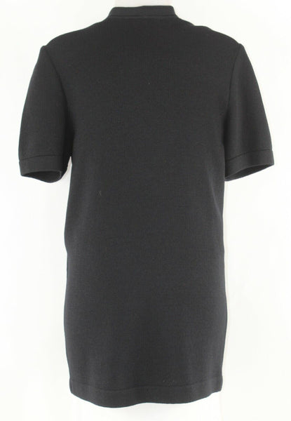 St John Basics Sz S Black Open Front Santana Knit 2 Pocket Sweater Jacket