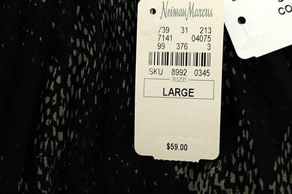 Romeo & Juliet Couture NEW $59 Sz L Black Gray Sheer Polyester Blouson Top