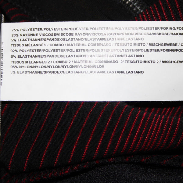 Joseph Ribkoff Sz 12 Black Red Bodycon Zip V Neck Unlined Polyester Rayon Dress