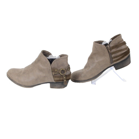 Sugar Sgr-Twinning Sz 9.5 M Brown Fabric Upper Man Made Sole 1.5" Ankle Booties