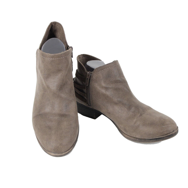 Sugar Sgr-Twinning Sz 9.5 M Brown Fabric Upper Man Made Sole 1.5" Ankle Booties