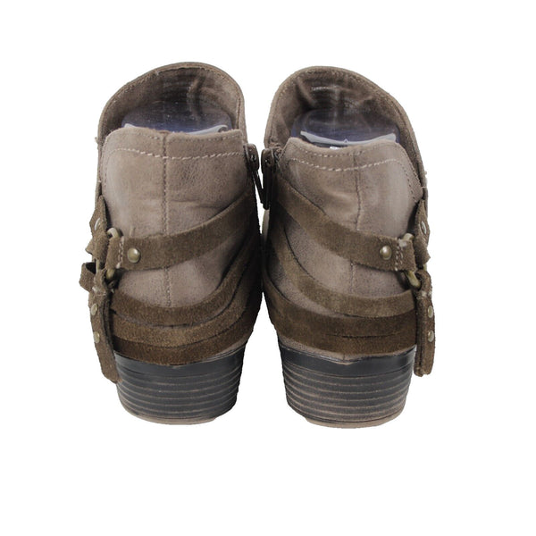 Sugar Sgr-Twinning Sz 9.5 M Brown Fabric Upper Man Made Sole 1.5" Ankle Booties