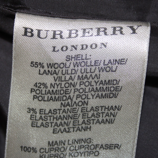 Burberry London Dress Sz 6 Gray Black Plaid Belted Lined Wool Nylon Dress