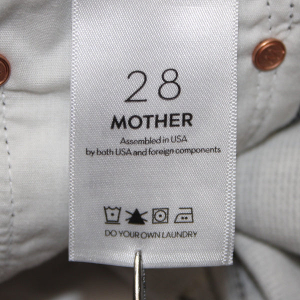 Mother Pant Sz 28 x 27 Black Blue White Striped Side Plaid Straight Cotton Pant