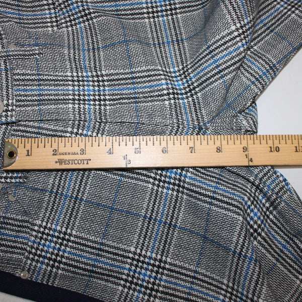 Mother Pant Sz 28 x 27 Black Blue White Striped Side Plaid Straight Cotton Pant