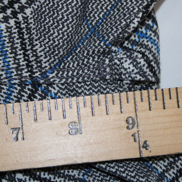 Mother Pant Sz 28 x 27 Black Blue White Striped Side Plaid Straight Cotton Pant