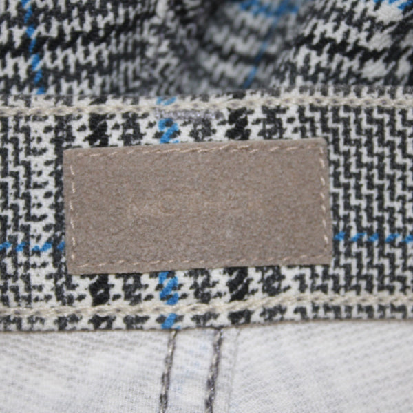 Mother Pant Sz 28 x 27 Black Blue White Striped Side Plaid Straight Cotton Pant